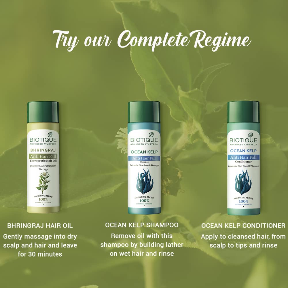 Biotique Bhringraj Therapeutic Hair Oil for Falling Hair | Intensive Hair Regrowth Treatment | Nourishing Hair Follicles| Strong and Shiny Hair| For All Skin Types| 200ml