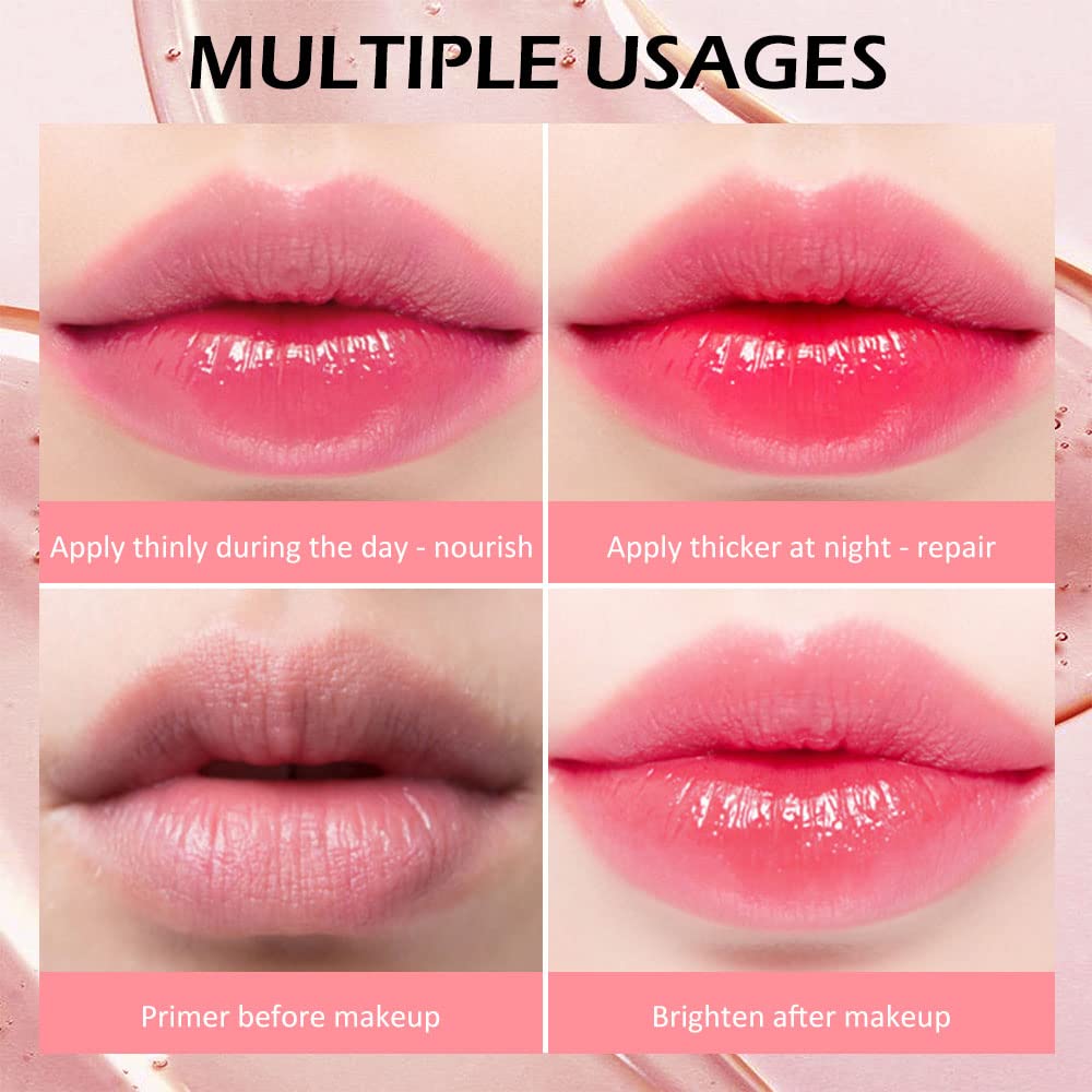 BINGBRUSH 6 Pcs Fruity Color Changing Lip Gloss lipstick, Pink Magic Mood Lip Oil Tinted,Temperature Color Change Lip Stain Lip Balm, Longlasting Lips Will Not Dry Out