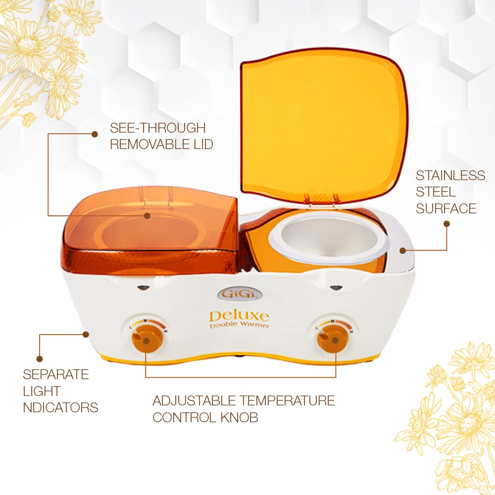 GiGi Deluxe Double Hair Removal Wax Warmer, 14 oz