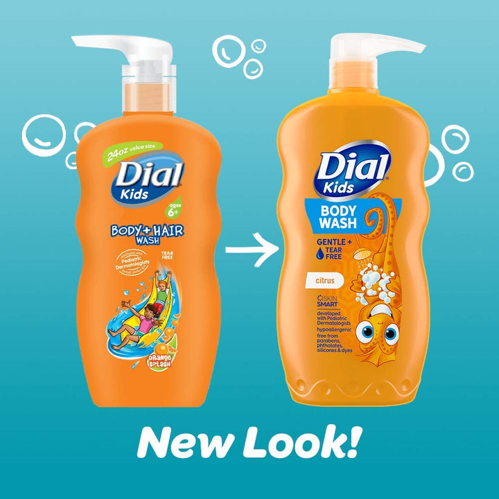 Orange Splash: Dial Kids Body + Hair Wash, Orange Splash, 24 Ounce (Pack Of 4)