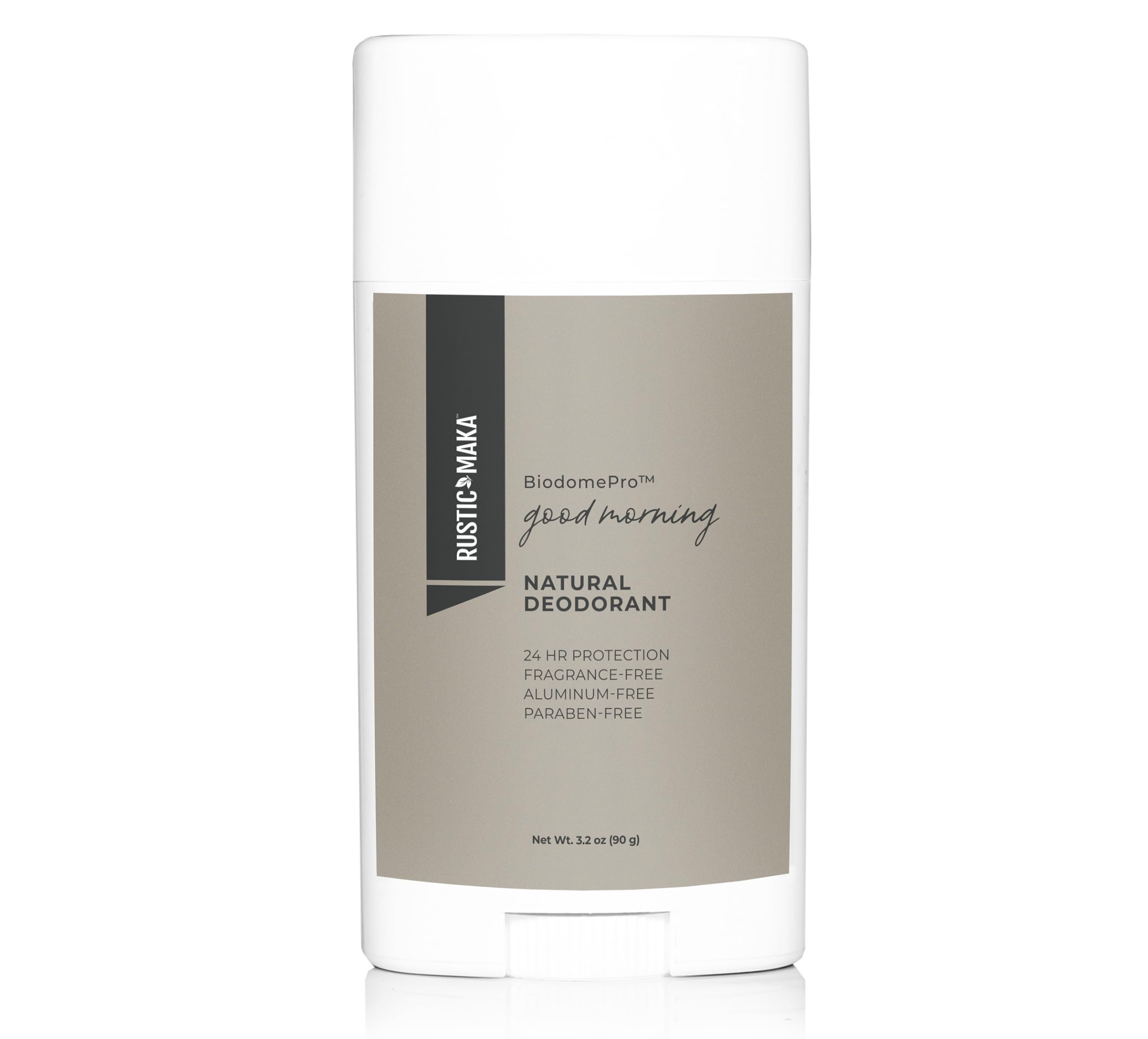 Rustic MAKA Natural Deodorant | Good Morning | Aluminum-Free & Paraben-Free | Odor-Neutralizing & Fragrance-Free | Cruelty-Free | Prebiotic with Magnesium for 24-Hour Protection | For Women & Men