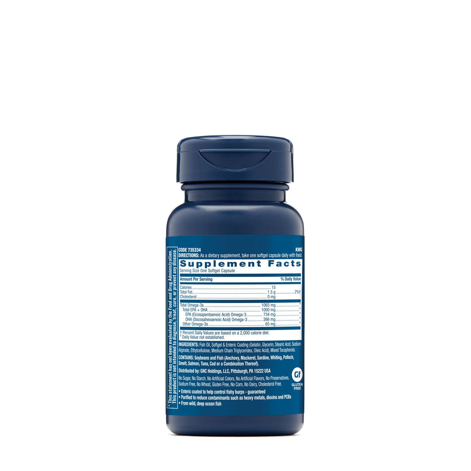 GNC Triple Strength Omega 3 Fish Oil 1000mg, 30 Count, Supports Joint, Skin, Eye, and Heart Health