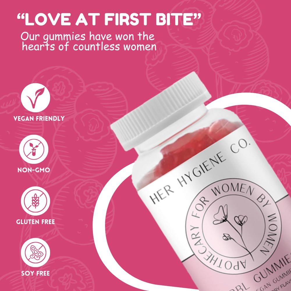 Her Hygiene Co. Big Booty Enhancer Gummies for Women, Glute Boost Multivitamin for Bigger, Firmer Curves & Workout Support, Butt Enhancing Gummy, Strawberry-Flavored Vegan 60 Gummies