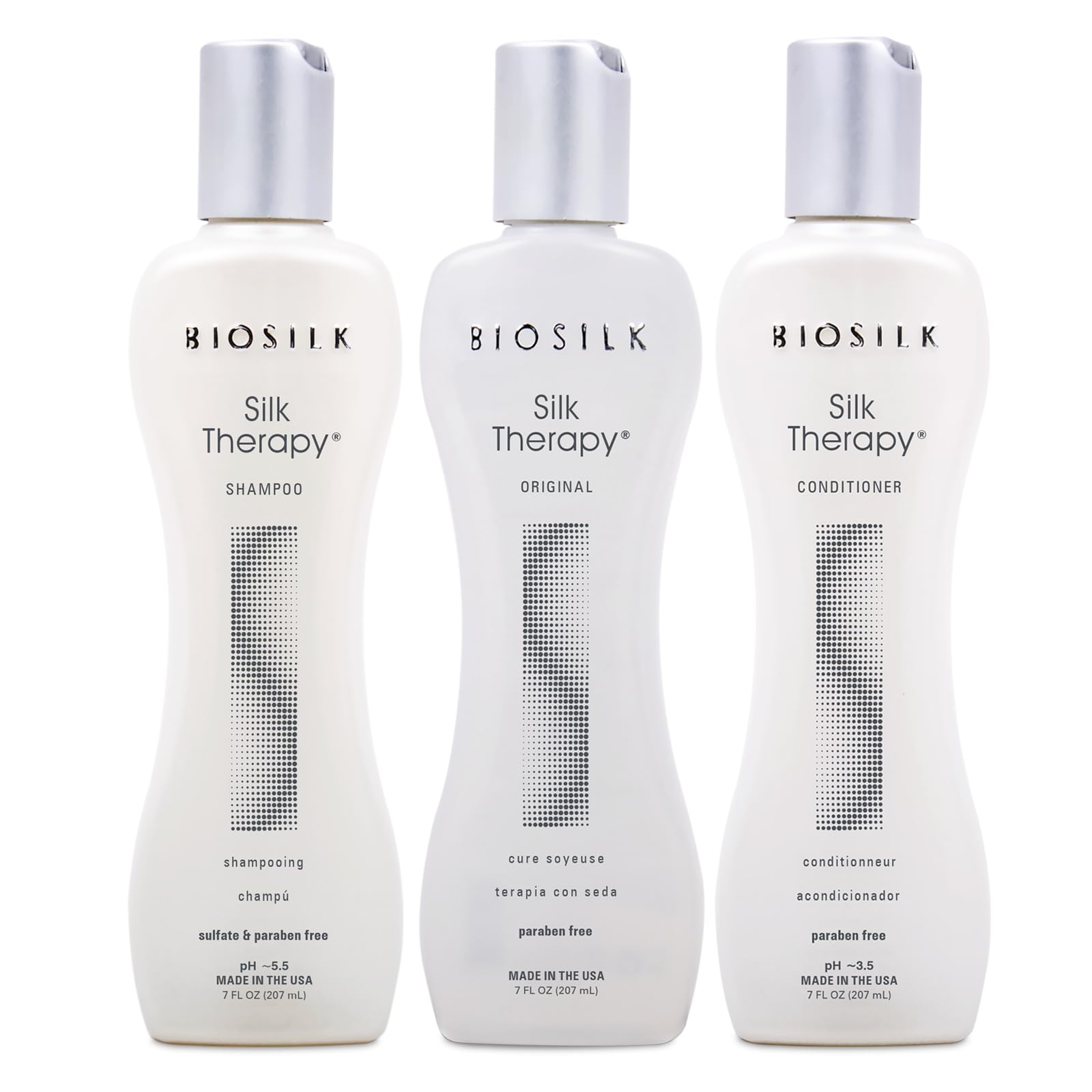 BioSilk Revive Your Locks Kit - Original Silk Therapy 7oz, Shampoo 7oz, and Conditioner 7oz (3 Product Set)