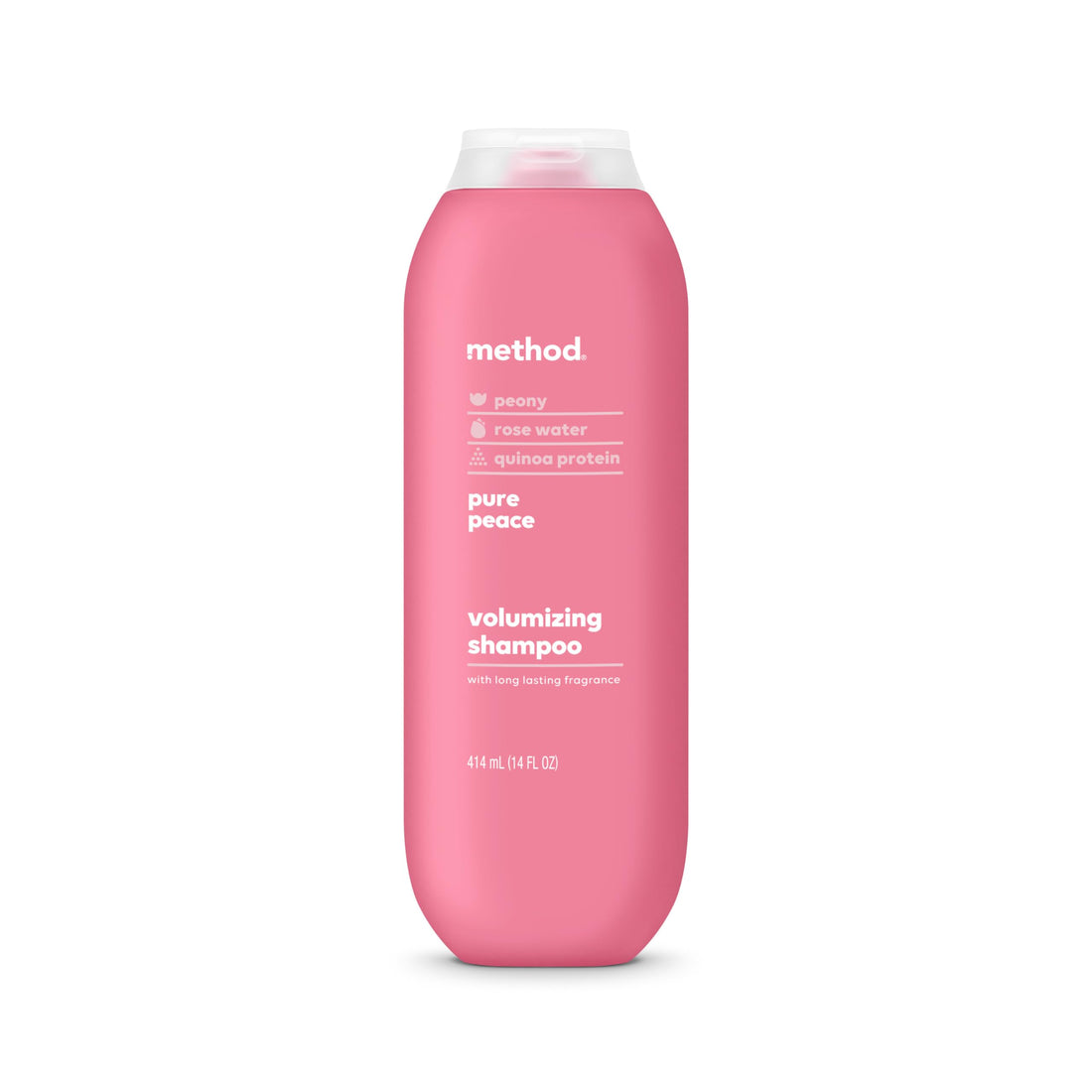 Method Volumizing Shampoo, Pure Peace with Rose, Peony, and Pink Sea Salt Scent Notes, Paraben and Sulfate Free, 14 oz (Pack of 1)