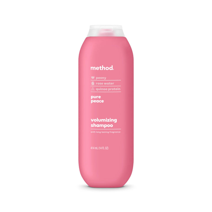 Method Volumizing Shampoo, Pure Peace with Rose, Peony, and Pink Sea Salt Scent Notes, Paraben and Sulfate Free, 14 oz (Pack of 1)