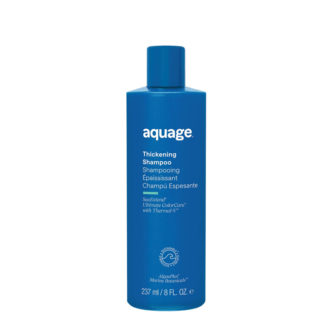 AQUAGE SeaExtend Thickening Shampoo, Thermal-V Technology Seals Heat Out, Prevents Haircolor Fade and Thermal Styling Damage, 8 oz