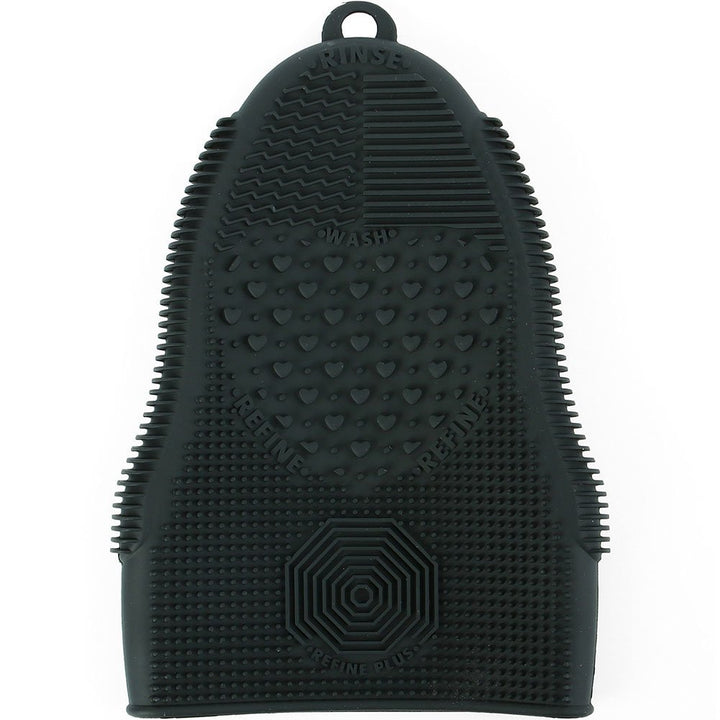 ScivoKaval Makeup Brush Cleaner Mat Mitt Glove Silicone Cosmetic Cleaning Scrubber Tool for Face Brushes and Eye Brush Washing Pad Black