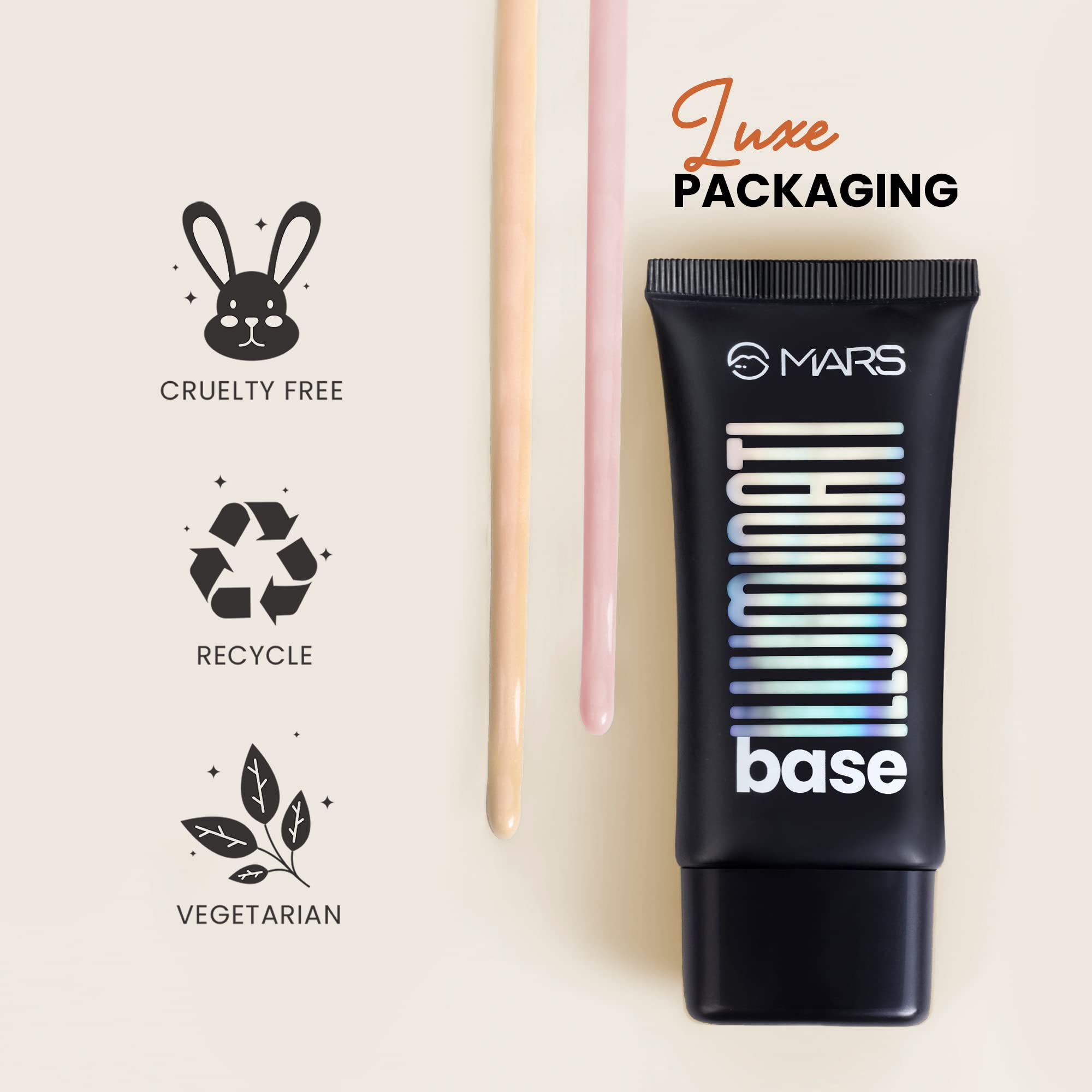 MARS Illuminati Base Dewy Primer with Highlighter | Glowy Dewy Primer for Face Makeup | Natural Finish (45ml) (GOLD)