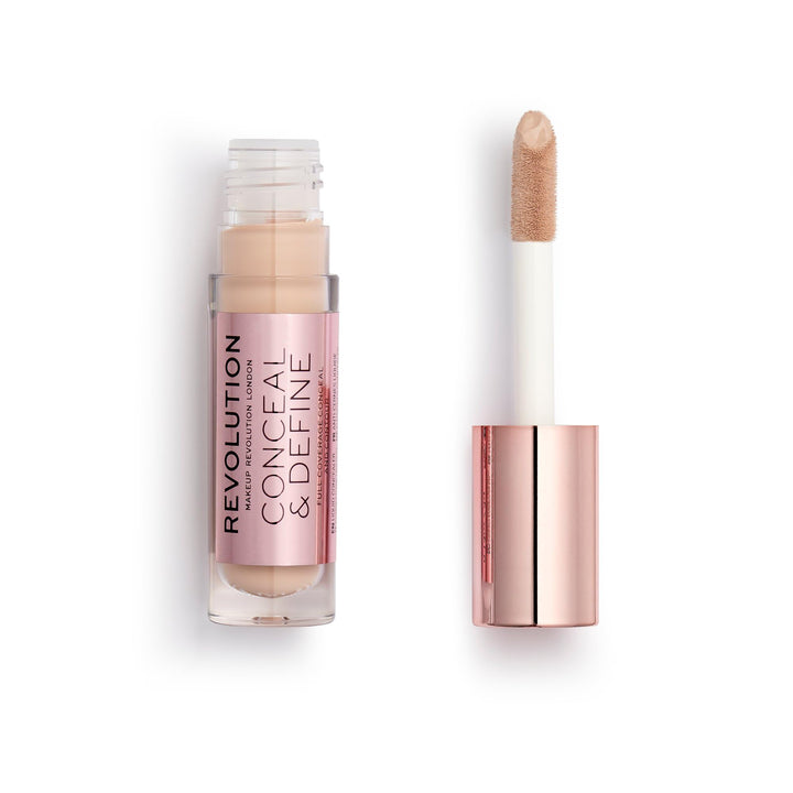 Revolution Beauty London Full Coverage Makeup Conceal And Define Cream Concealer, C3 Beige, 3.4Ml Matte Finish, Acne Prone