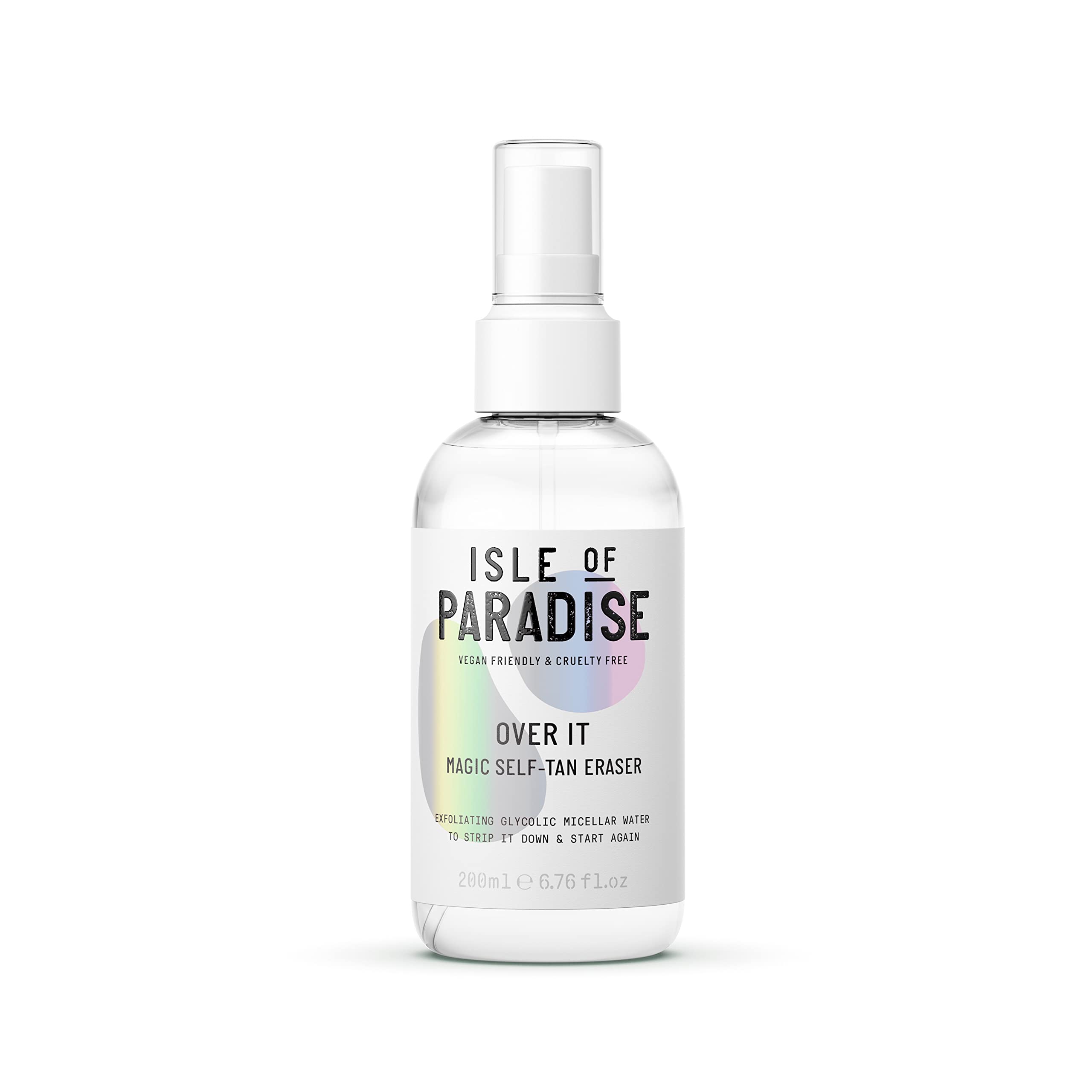 Isle of Paradise Over It Magic Self Tan Eraser - Vegan, Cruelty Free Exfoliating Glycolic Micellar Water, 200ml