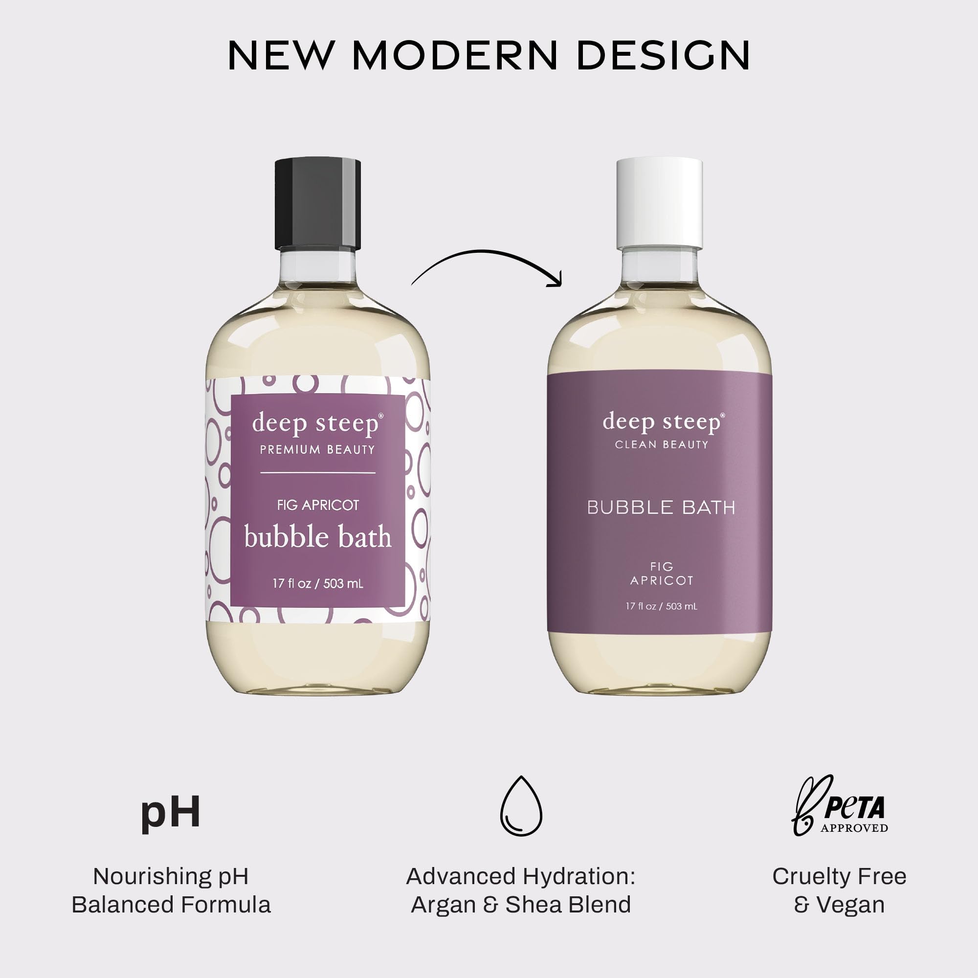 Deep Steep Bubble Bath, Fig Apricot, 17 Ounce