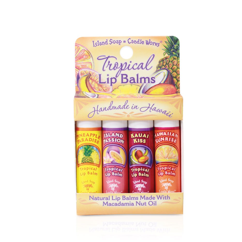 Tropical Lip Balm Sticks - Convenient 4 - Pack
