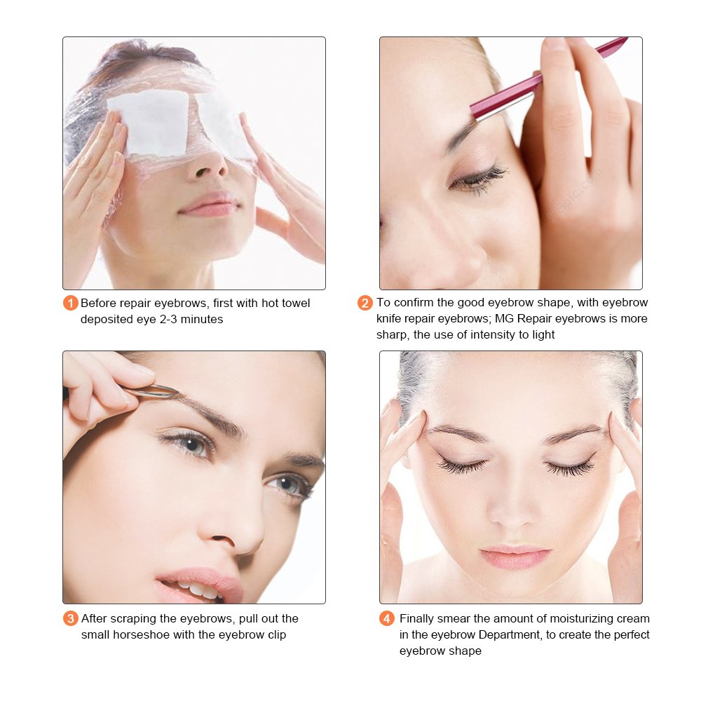 Eyebrow Trimmer, Completely Stainless Steel Eyebrow Razor Shaper for Men and Women, Grooming Shavers(10 pcs/box)