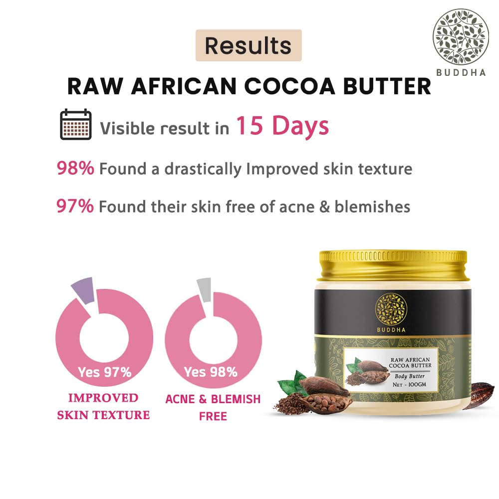 Buddha Natural African Cocoa Butter Unrefined 100% Pure Raw 100 Grams (100 G (Pack Of 1))
