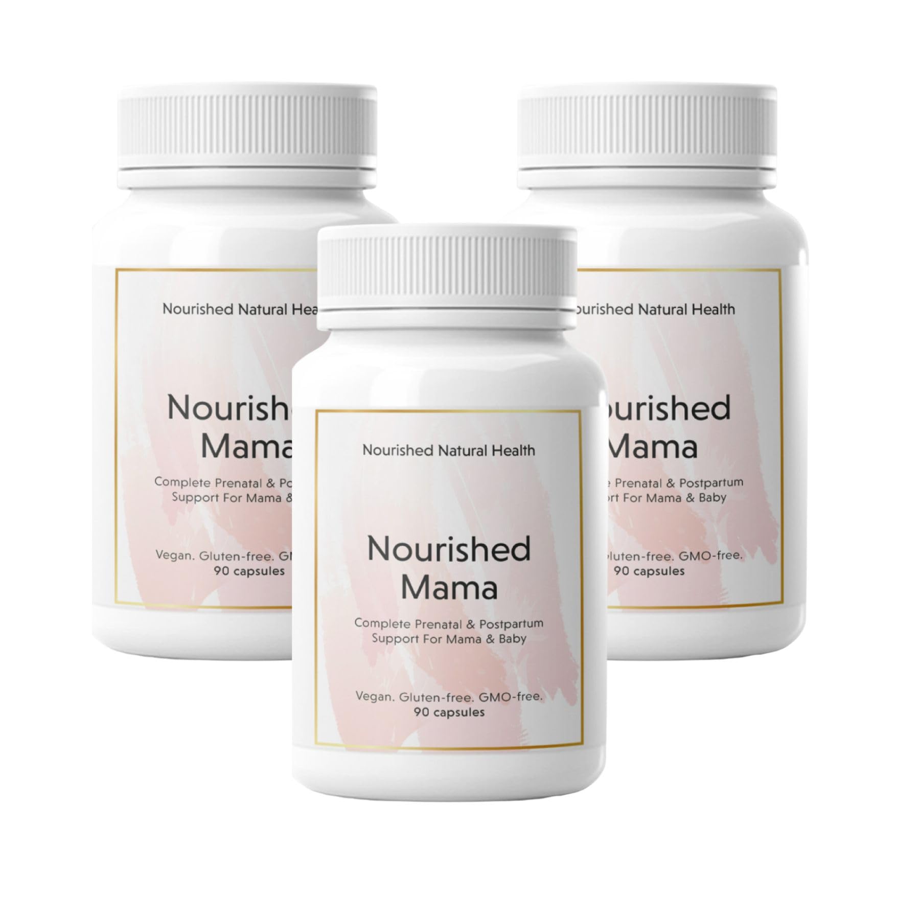 Nourished Mama Prenatal Multi Vitamin - Vegan Multivitamin for Preconception, Pregnancy, Postpartum and Breastfeeding Support - Iron-Free with Methylated Folate & High Dose Choline - 270 Capsules