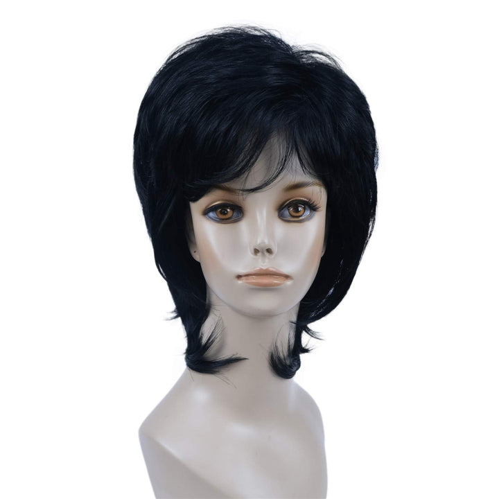 1: Wiginway Short Black Wigs Synthetic Hair Short Natural Wavy Wigs Women Full Capless Wig Paula Young Wigs(Black#1)