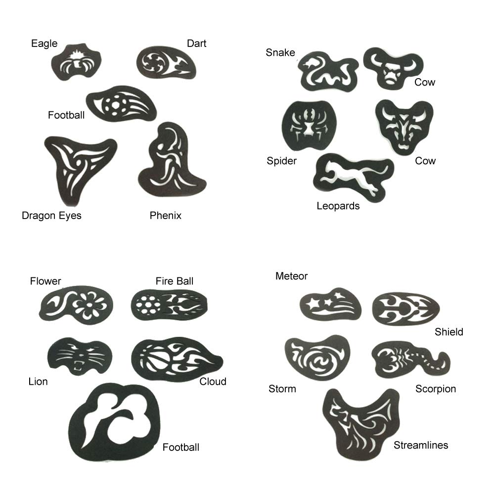 Tattoo Patterns Salon Barber Tools,Hair Tattoo Template Hair Carved 25 Pcs/Set Hair Trimmer Carved Tattoos Patterns Stencil DIY Salon Barber Tools for Men or Women