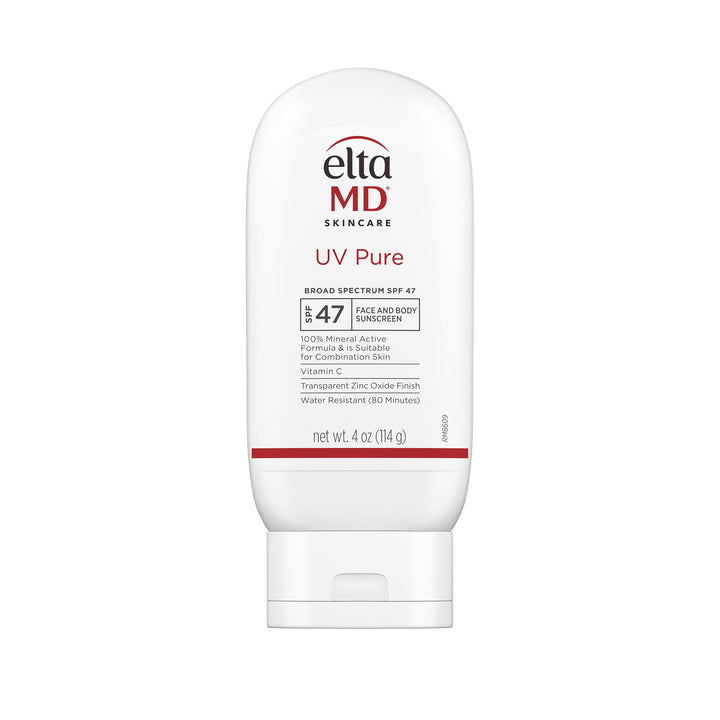 EltaMD UV Pure Face and Body Sunscreen, SPF 47 Mineral Sunscreen for Kids and Adults, Water Resistant Up to 80 Minutes, Oil Free Zinc Oxide Formula, 4.0 oz