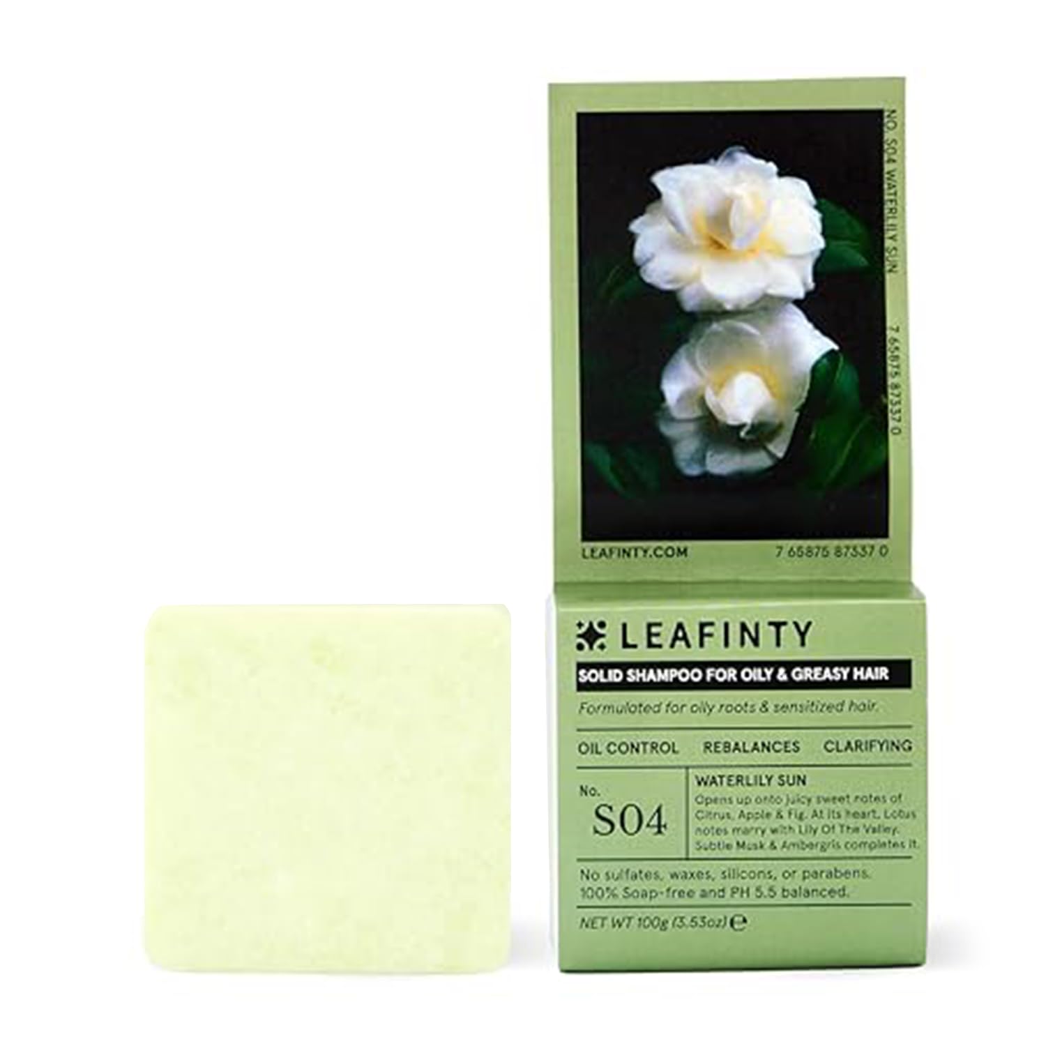 Leafinty Shampoo Bar for Oily Hair- Sulfate Free, Natural, Eco-Friendly, Sustainable, Zero Waste,100g (Pack of 1, up to 75 uses)
