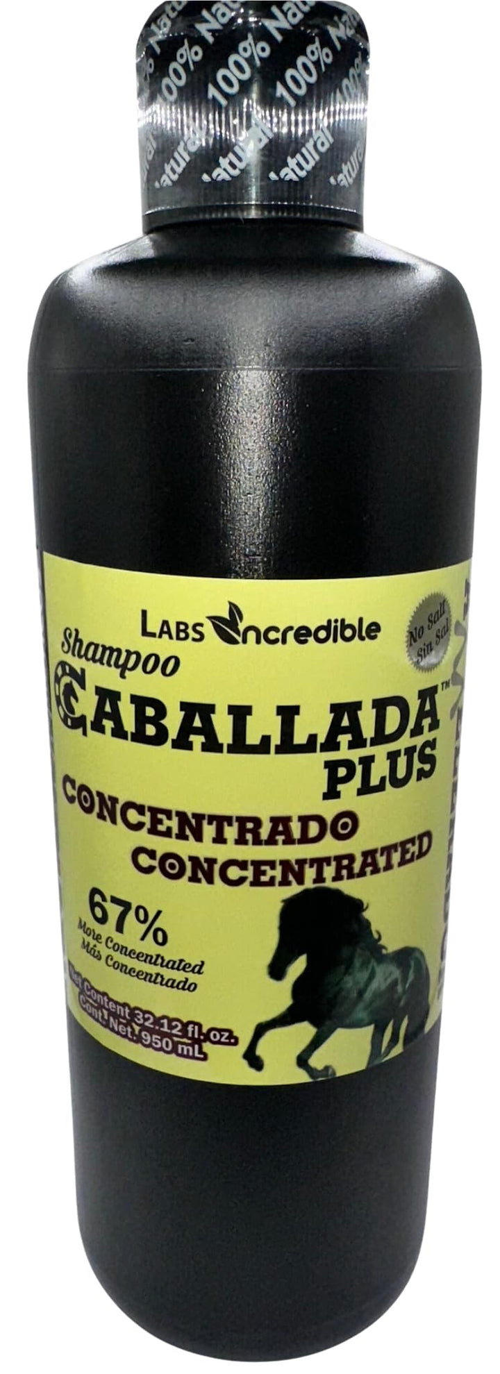 CABALLADO Shampoo Cola De Caballo Plus Extra Aceleracion Sin Sal (950m) CABALLADA PLUS 67% more concentraded 100% cosmetico HORSETAIL SHAMPOO 32.12 Fl oz ROSMERY, JOJOBA.