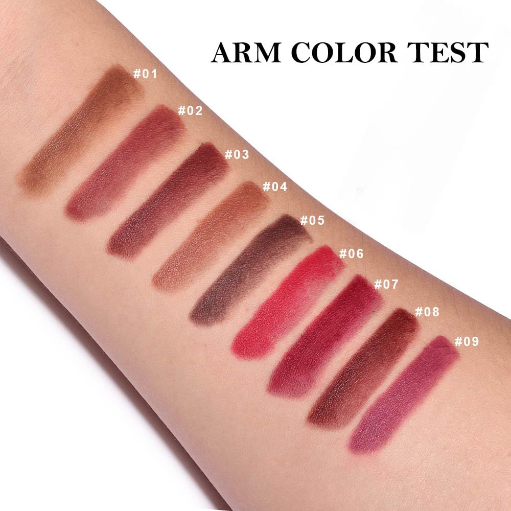 JUAAZIN Maroon Gradient Matte Lipstick Crayon Lip Liner pencil, Flawless Contour Gradual Ombre Effect lip Pencil, for Women Long Lasting Waterproof Smudge Proof Lipstick Pencil 05#