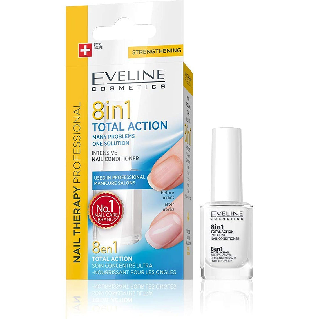 EVELINE COSMETICS Nail Therapy Professional No1 NAIL CARE BRAND YELLOW 8in1 AD