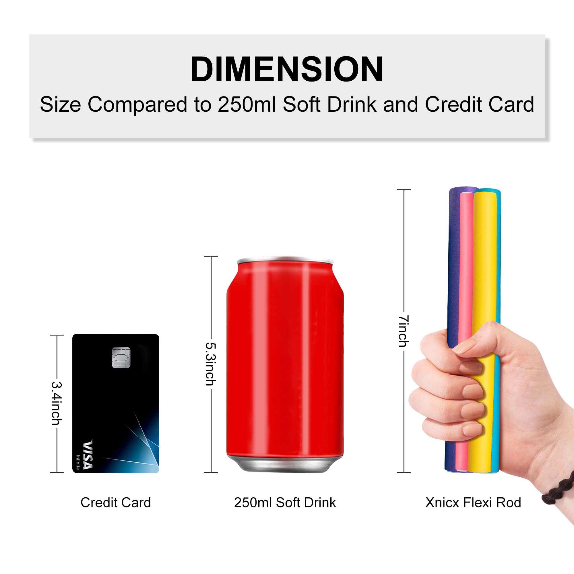 xnicx 47pcs Hair Flexi-Rods Curlers Flexible Rods Set Girls Women Ladies Kids No Heat Hair Rollers Soft Foam Twist-Flex Rods for Short, Medium, Short Hair Curls