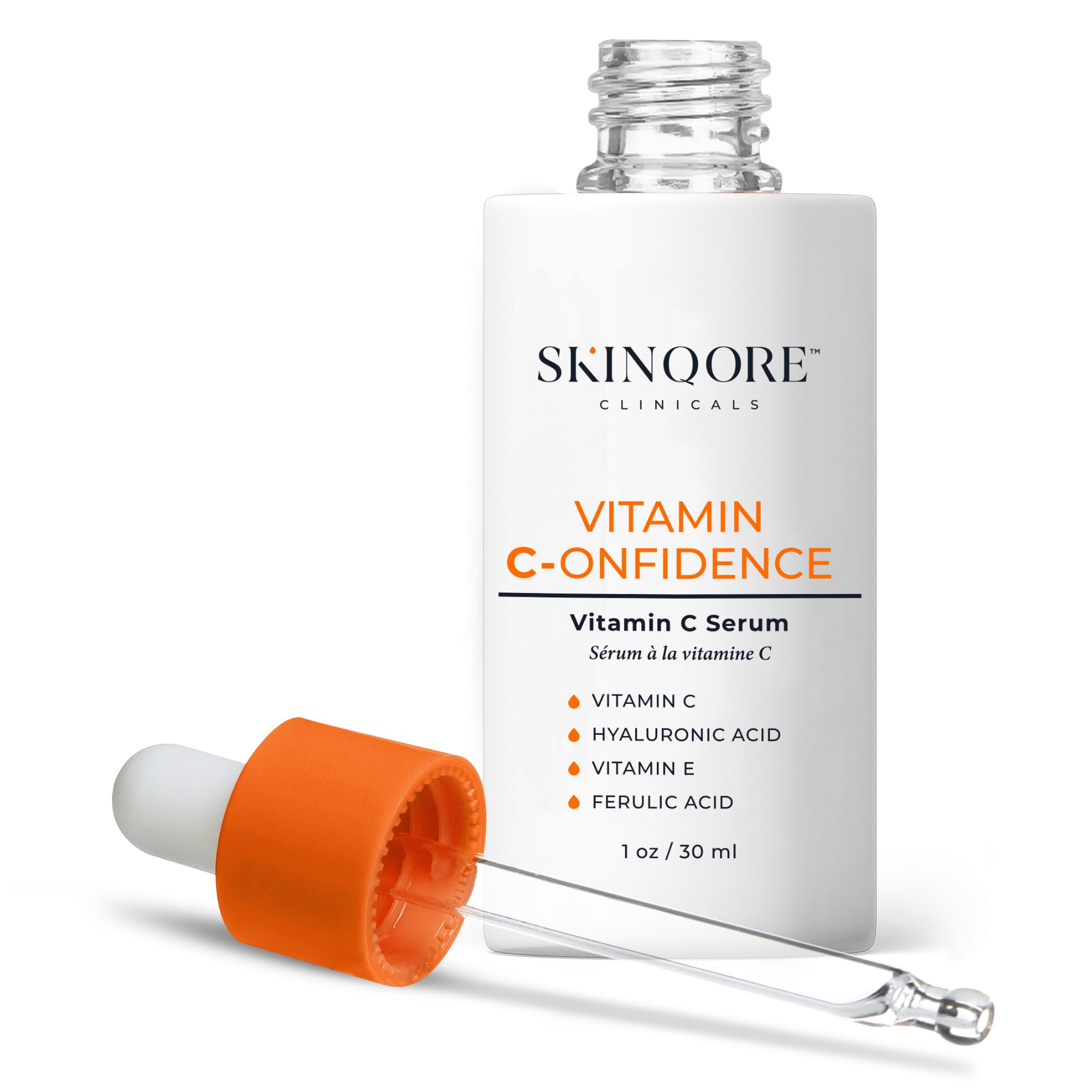 Vitamin C-onfidence | Vitamin C Serum with Ferulic Acid, Vitamin E, & Hyaluronic Acid | Improves Discoloration, Uneven Tone & Firms | Hydrating Brightening Serum | | Natural Skin Care - 1oz