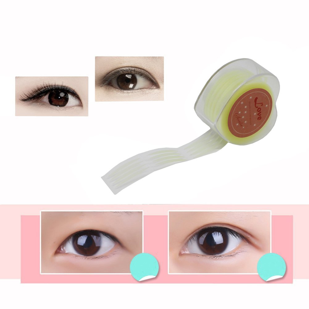 Scala Pro 600 Pcs by a Box Makeup Breathable Eyelid Tape Big Eye Decoration Invisible Fold Eyelid Shadow Sticker Double Eyelid Tape Tool(with Fork rods)(Slim)