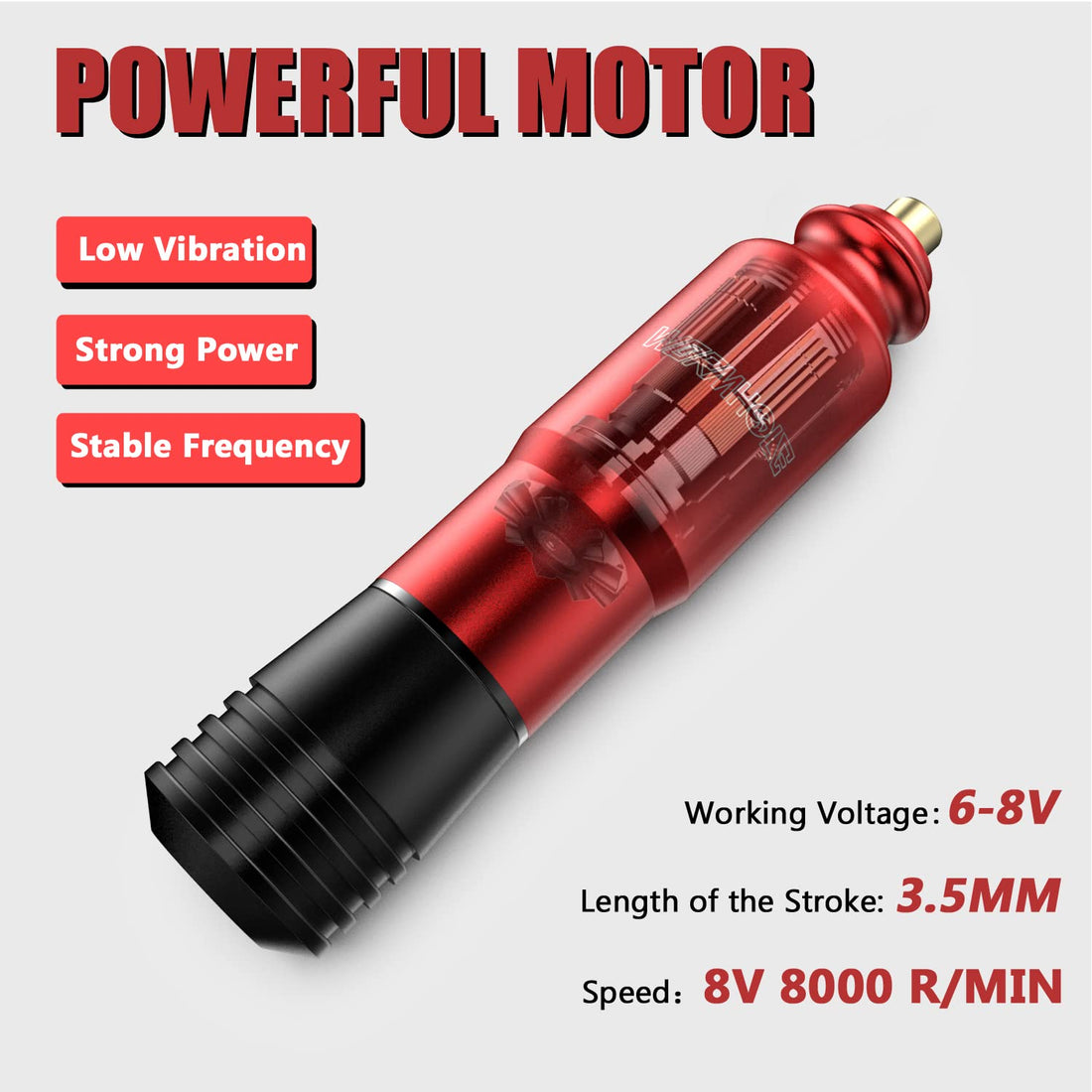 Wormhole Rotary Tattoo Pen Kit for Beginners 40pcs Cartridges Needles Foot Pedal Power Supply Professional Complete Tattoo Kit