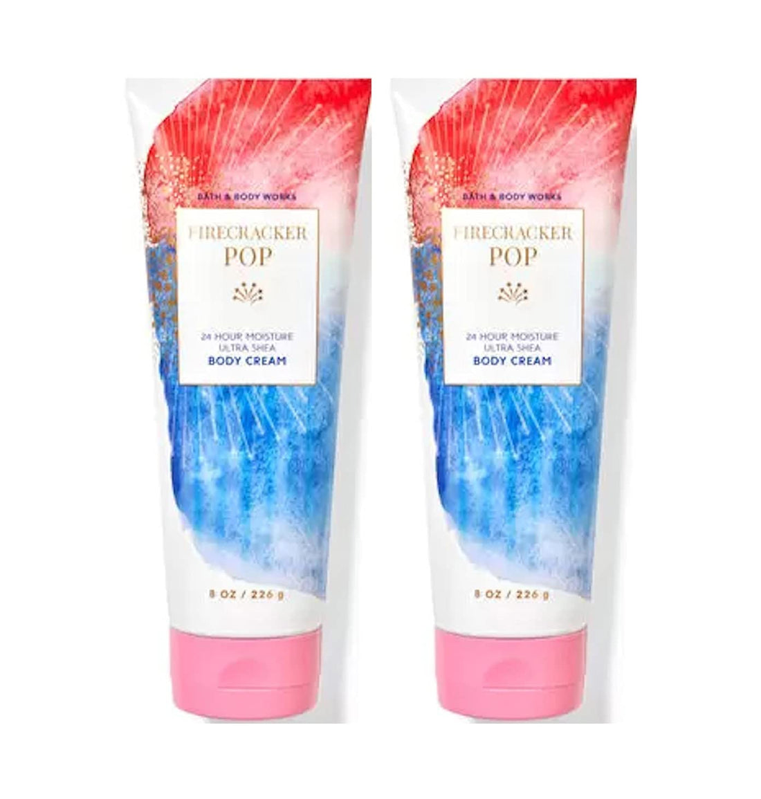 Bath and Body Works Firecracker Pop 2 Pack Ultra Shea Body Cream 8 Oz. (Firecracker Pop)