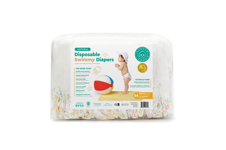 Little Toes Natural Disposable Swimmy Baby Diapers, Size 3-4 Medium (Pack of 24)