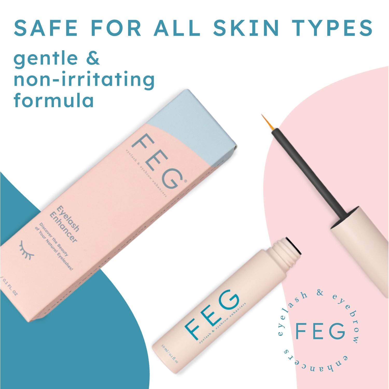 FEG Eyelash Rapid Eye Lash Growth Serum - For Eye Lash and Brow Fast Effective Growth Creates Longer & Darker Eyelashes - Best Natural Eyelash Serum in the Market
