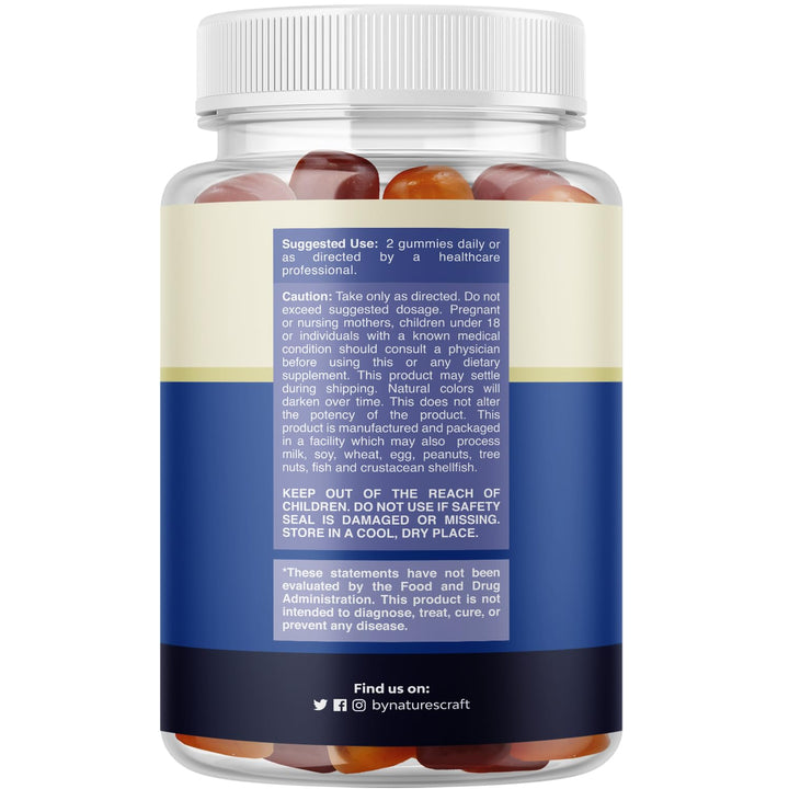 Natures Craft Daily Mens Multivitamins Gummies - Mens Gummy Multivitamins with Zinc and Biotin Immune Support Gummies - Potent Vitamins for Energy and Immunity Non-GMO Gluten Free Halal 90 Count