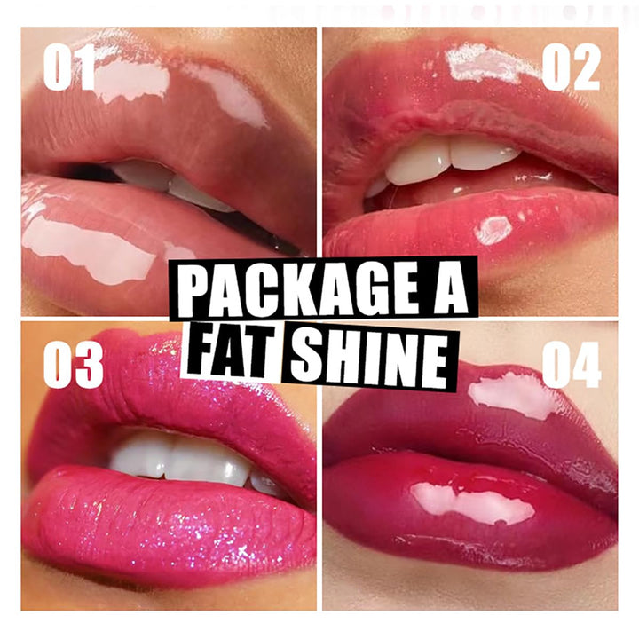 FYEBOO Hydrating Lip Oil, Big Brush Head Lip Glaze Shiny Transparent Lip Glow Oil, Nourishing & Non-sticky Long Lasting Fresh Clear Smooth Lip Care Plumping Lip Oil (Set A)