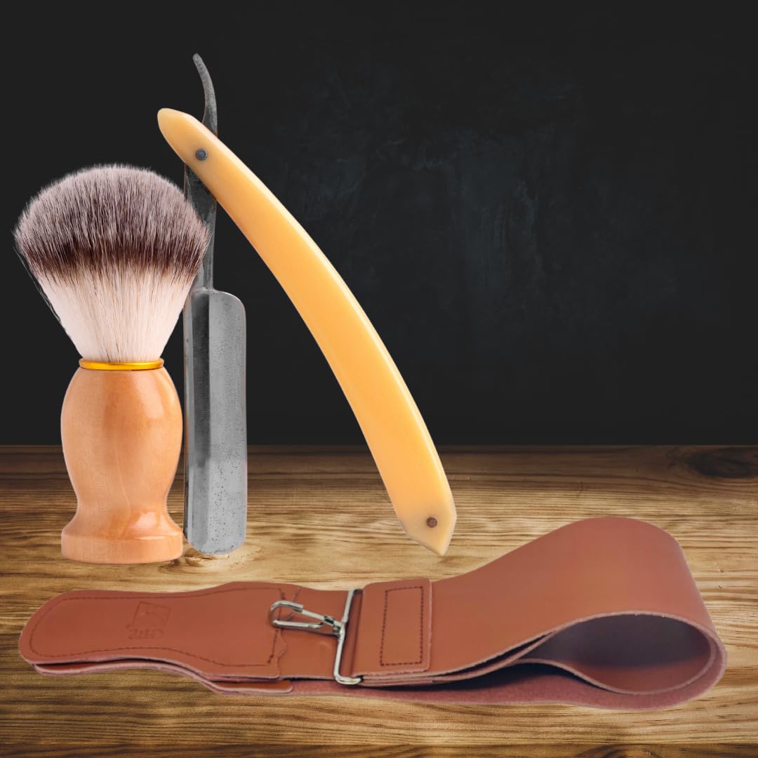 Leather Razor Strop : 2 1/2 X 23 Barber's Razor Strop Cow Hide, Dual Straps with Swivel Clip