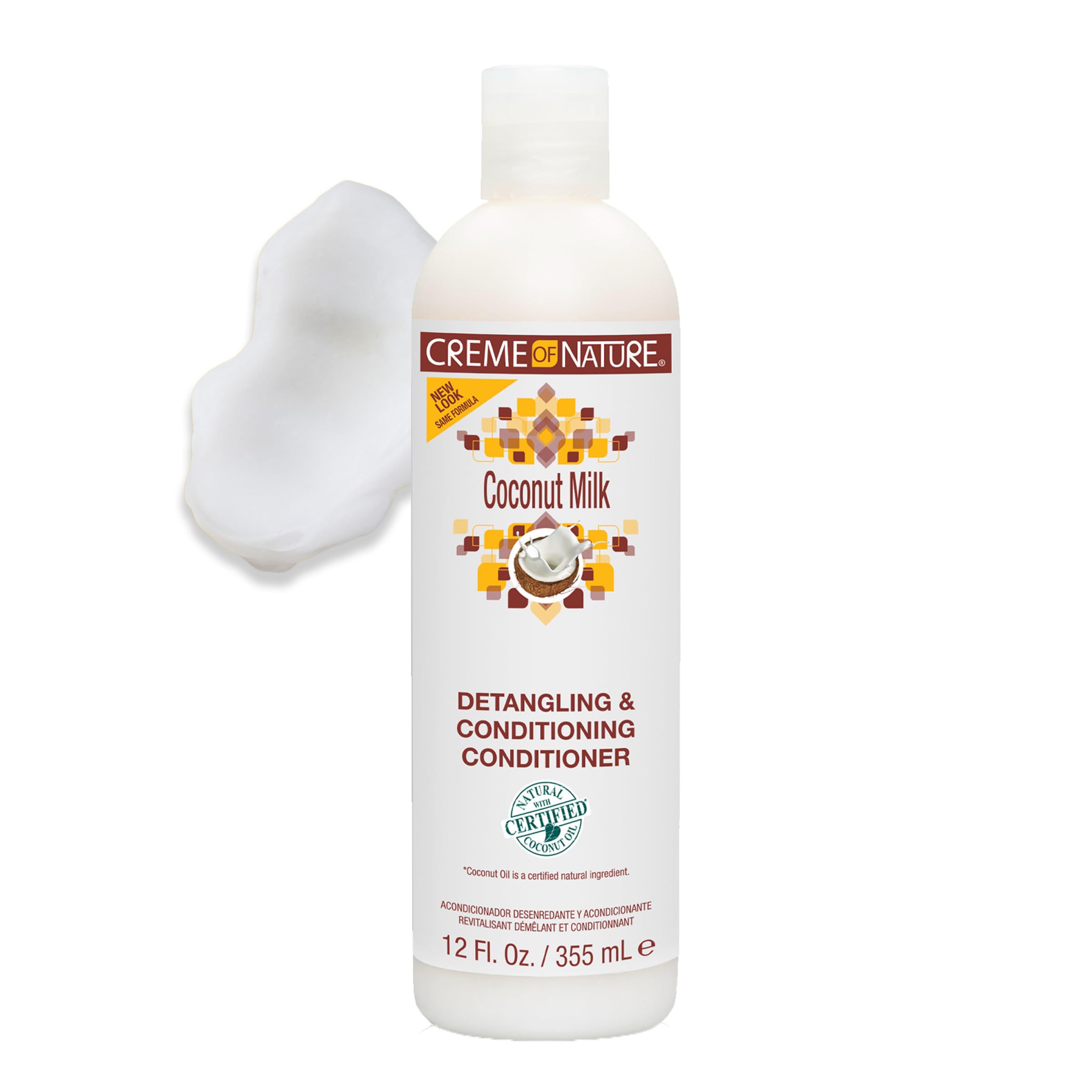 Conditioner with Coconut Milk by Creme of Nature, Detangling and Conditioning Formula for Normal Hair 12, Fl Oz