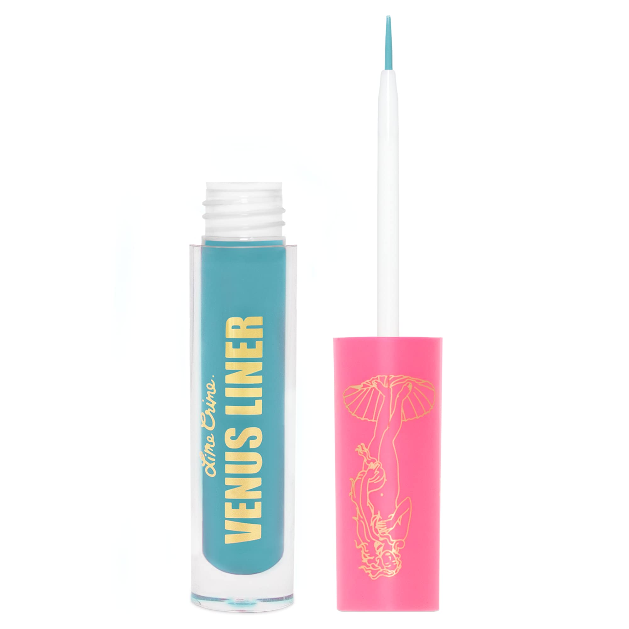 Lime Crime Venus Pigmented Liquid Eyeliner with Precision Brush, Butterfly (Bright Aqua) - Ultra Matte Water-Based Formula is Long-Lasting, Smudge-Proof & Quickly Dries - Vegan & Cruelty-Free