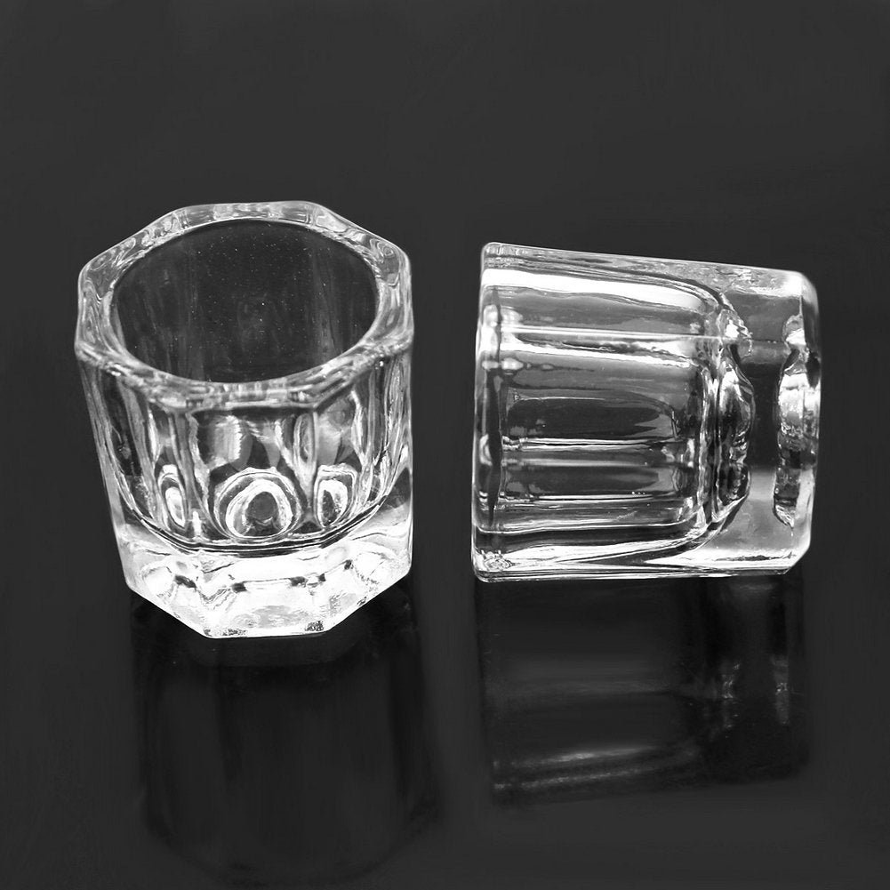 GBSTORE 2 Nail Art Acrylic Liquid Powder Dappen Dish Glass Crystal Cup Glassware Tools