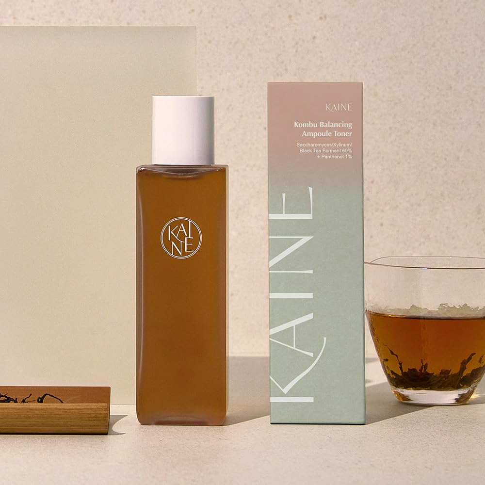 Kaine Kombu Balancing Ampoule Toner for Glass Skin, Deep Hydration & Skin Barrier Strengthening with 1% Panthenol and 60% Fermented Kombu, Korean Skin Care, 5.07 fl oz / 150ml