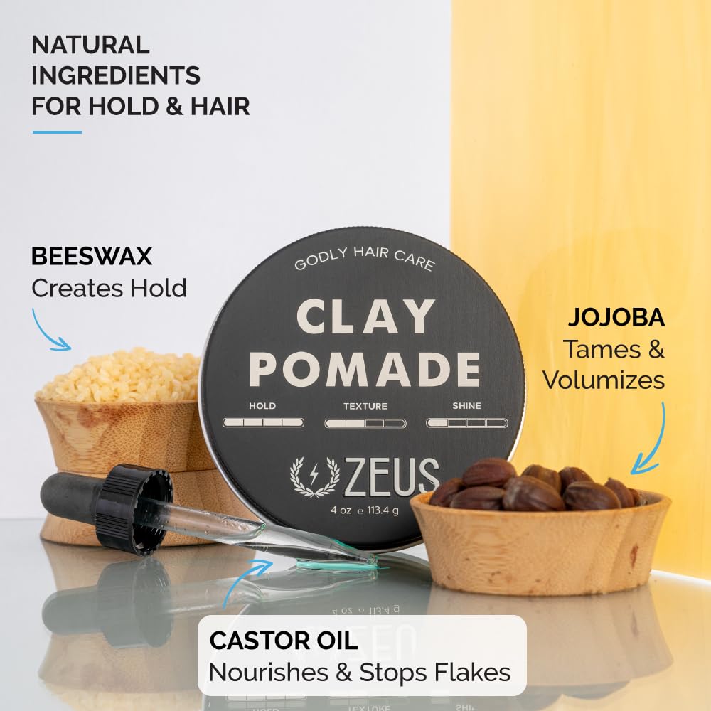 ZEUS Clay Pomade, Firm Hold, 4 Ounce