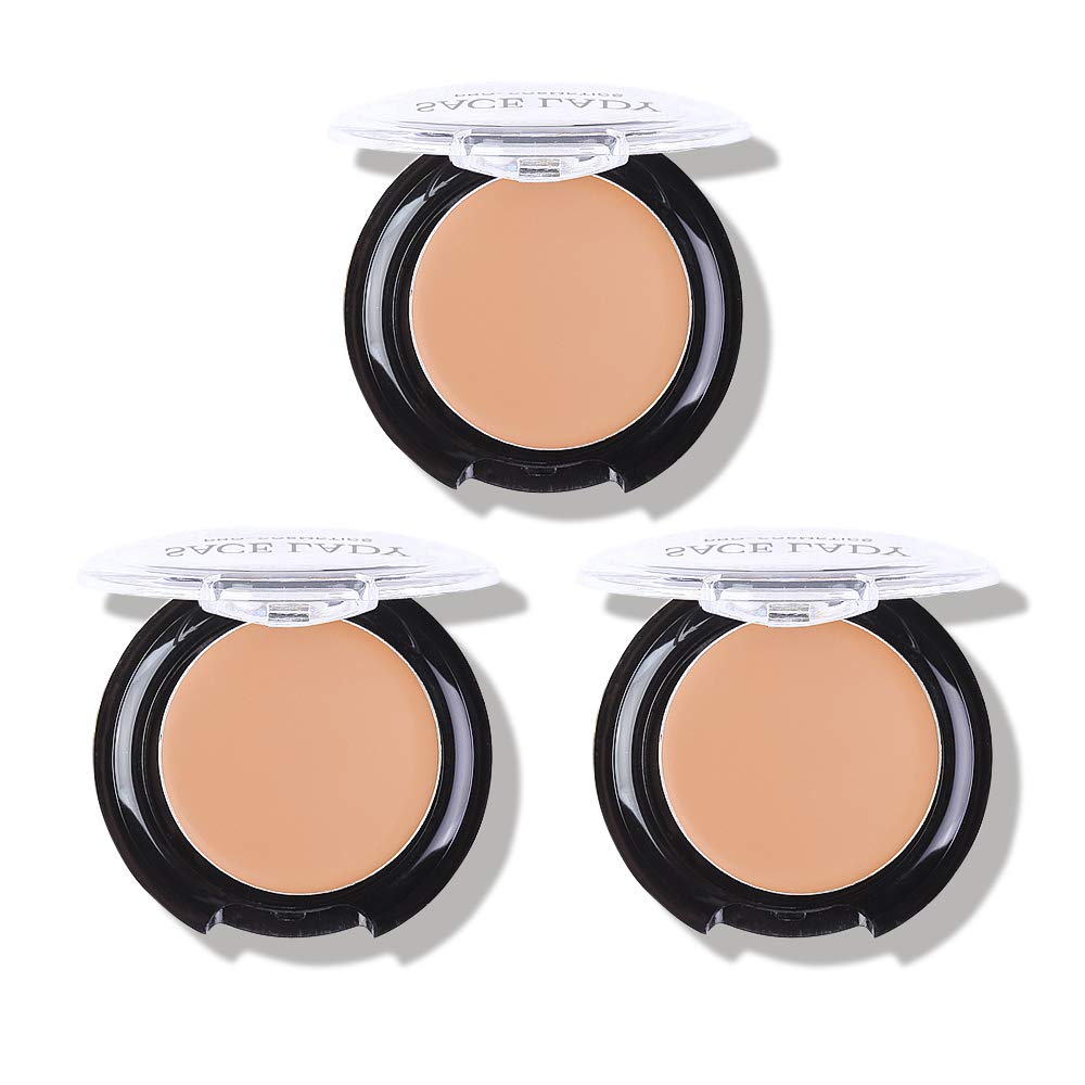 3 Pack Full Coverage Concealer Cream Makeup, Waterproof Matte Smooth Concealer Corrector for Dark Spot Under Eye Circles (3×5g/0.18Oz, #40 Natural)
