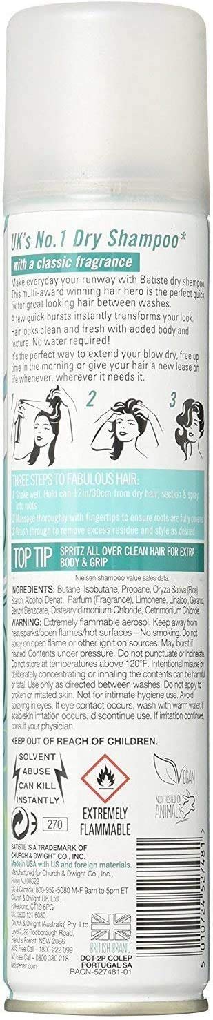 Batiste Dry Shampoo, Original Fragrance, 6.73 Ounce