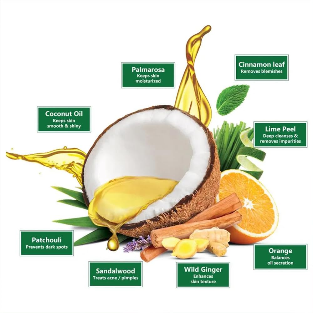 Chandrika Bath and Body Ayurvedic Oval Bar Soap (Pack of 10) (75gm / 2.64 oz)