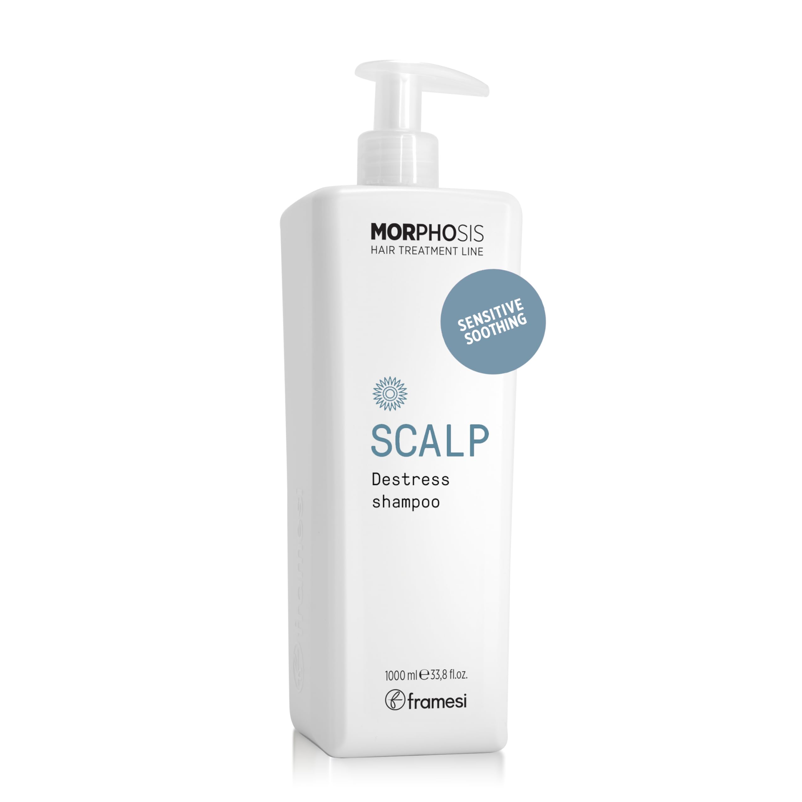 FRAMESI Morphosis Scalp Destress Shampoo 33.8 fl oz, Soothing Shampoo for Sensitive Scalps, Natural Ingredients and pH Balanced