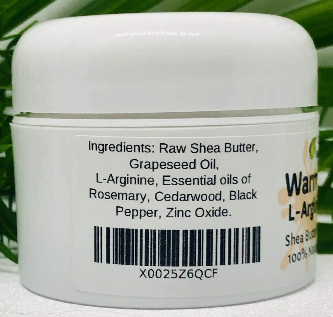 Urban ReLeaf Warm Relief L-Arginine Salve ! Shea Butter & Botanicals, 100% Natural. Gentle Circulation Warming Massage Cream.
