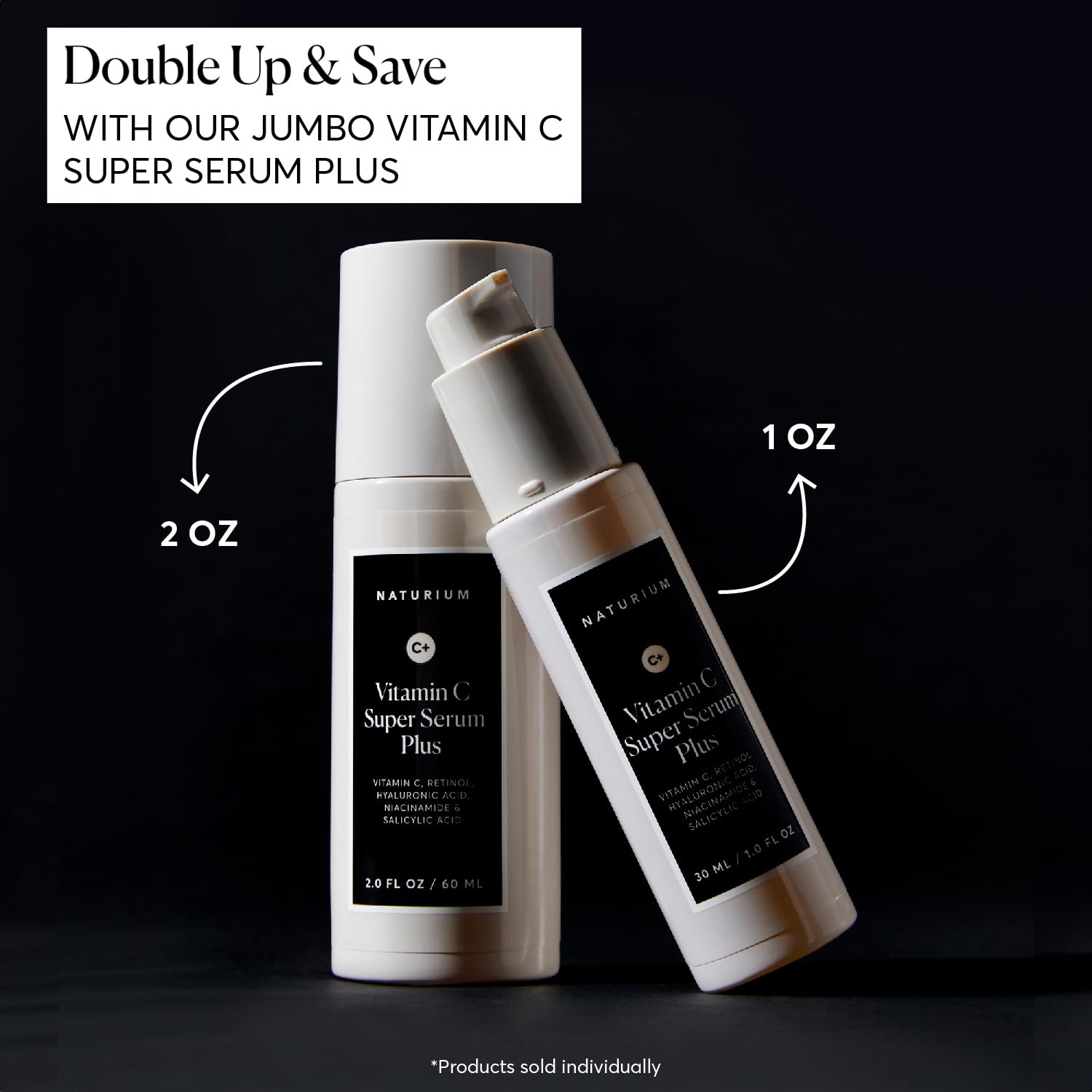 Naturium Vitamin C Super Serum Plus, Smoothing Face Care, plus Retinol, Hyaluronic Acid, Niacinamide & Salicylic Acid, 1 oz