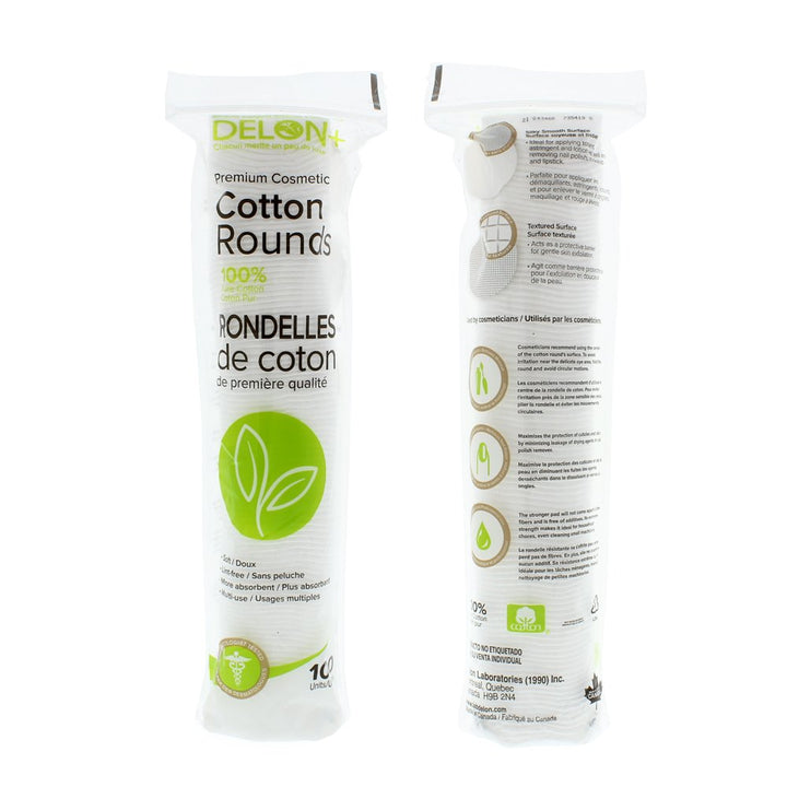 Delon 100% Cleansing Cotton Rounds, 100Count, (Pack of 8)