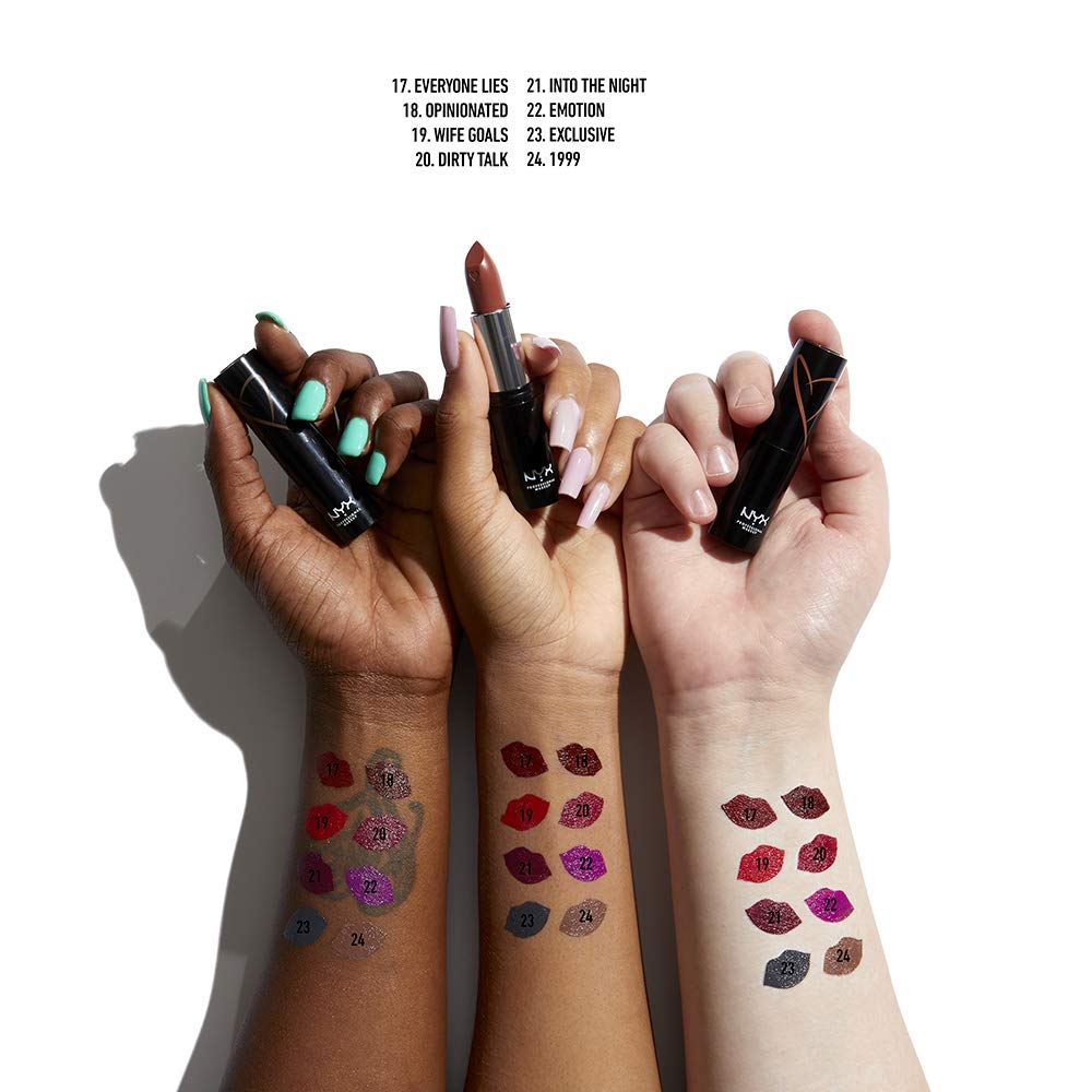 NYX PROFESSIONAL MAKEUP Shout Loud Satin Lipstick, Infused With Shea Butter - Dirty Talk (Bright Berry)